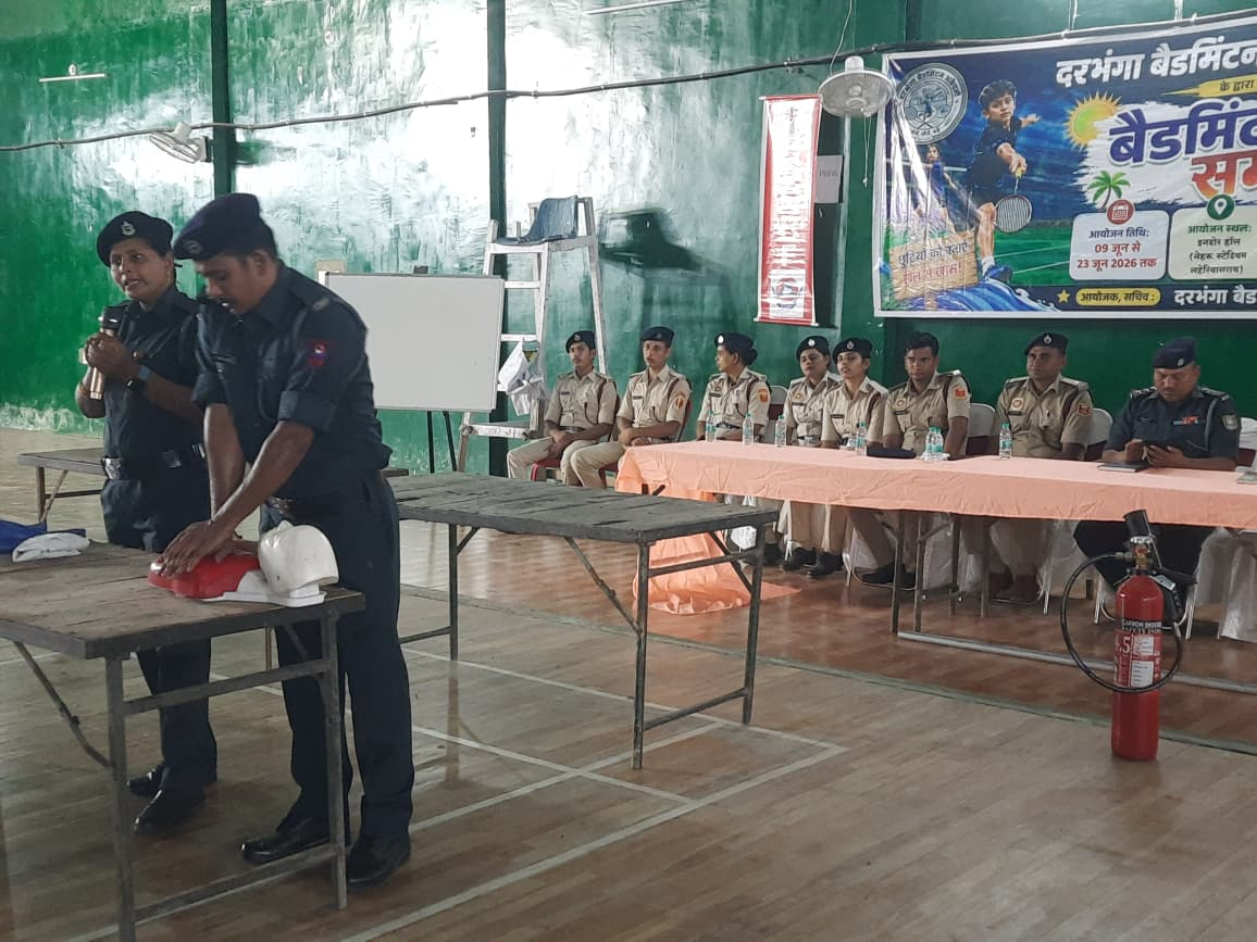 SDRF team demonstrating CPR at the academy